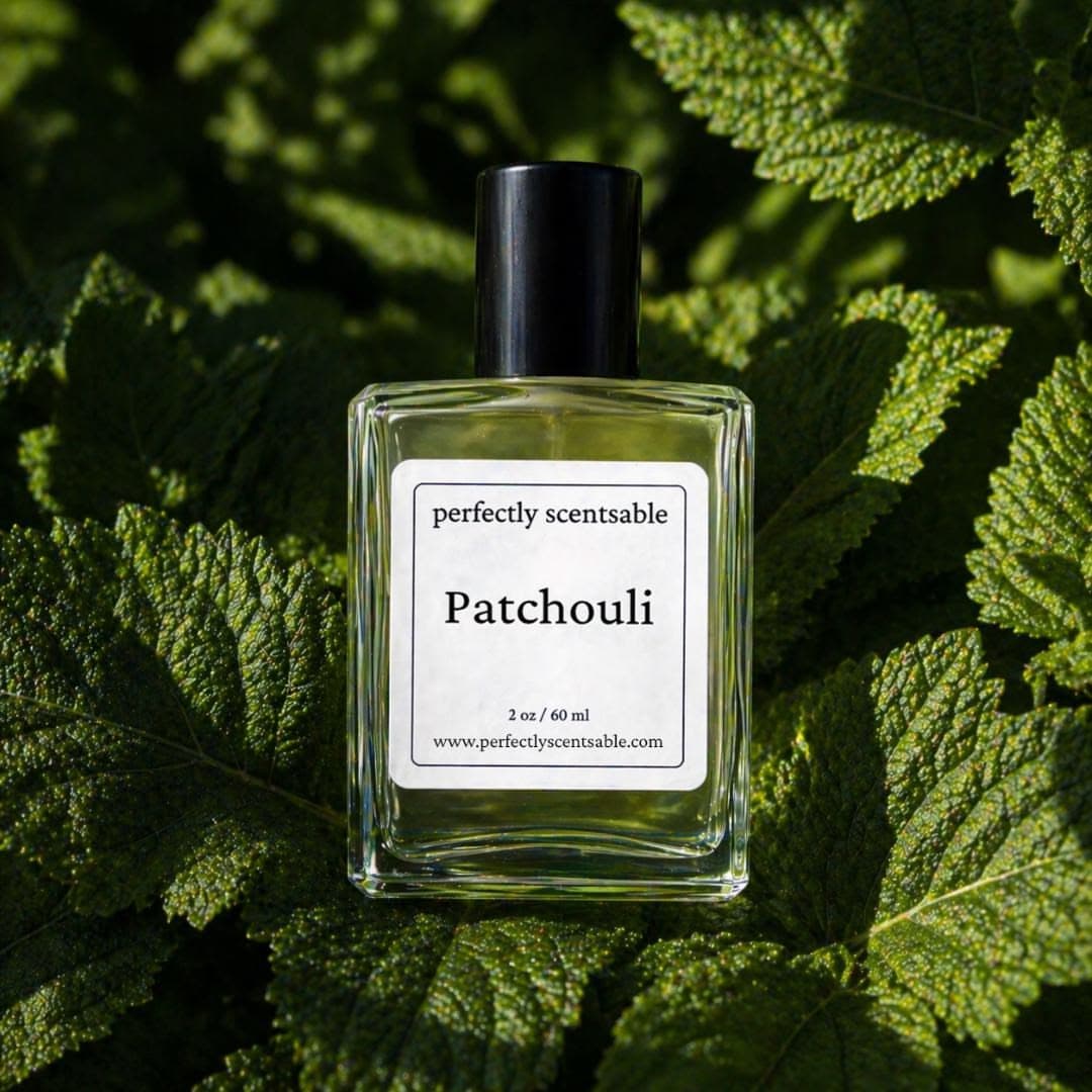 Botol parfum Parfum Nilam Lokal dengan base note nilam Aceh.